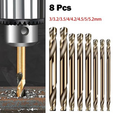 8PCS Cobalt HSS Drill Bits Set for Stainless Steel & Iron Metal