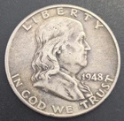 Silver 90% Franklin Half Dollar 1948  P  Very Nice coin (A1)