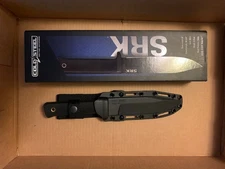 Cold Steel SRK Fixed Knife 6" SK5 Carbon Steel Clip Blade Black Kray-Ex 49LCK