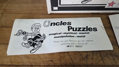 Vintage Uncles Puzzles Sweetheart Metal Disentanglement Moderate Difficulty NOS - Picture 7 of 10