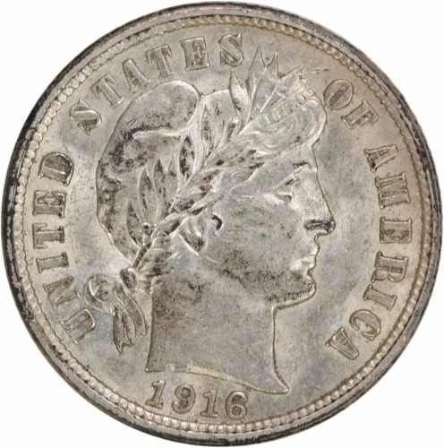 1916 Barber Silver Dime AU Slider Uncertified #300