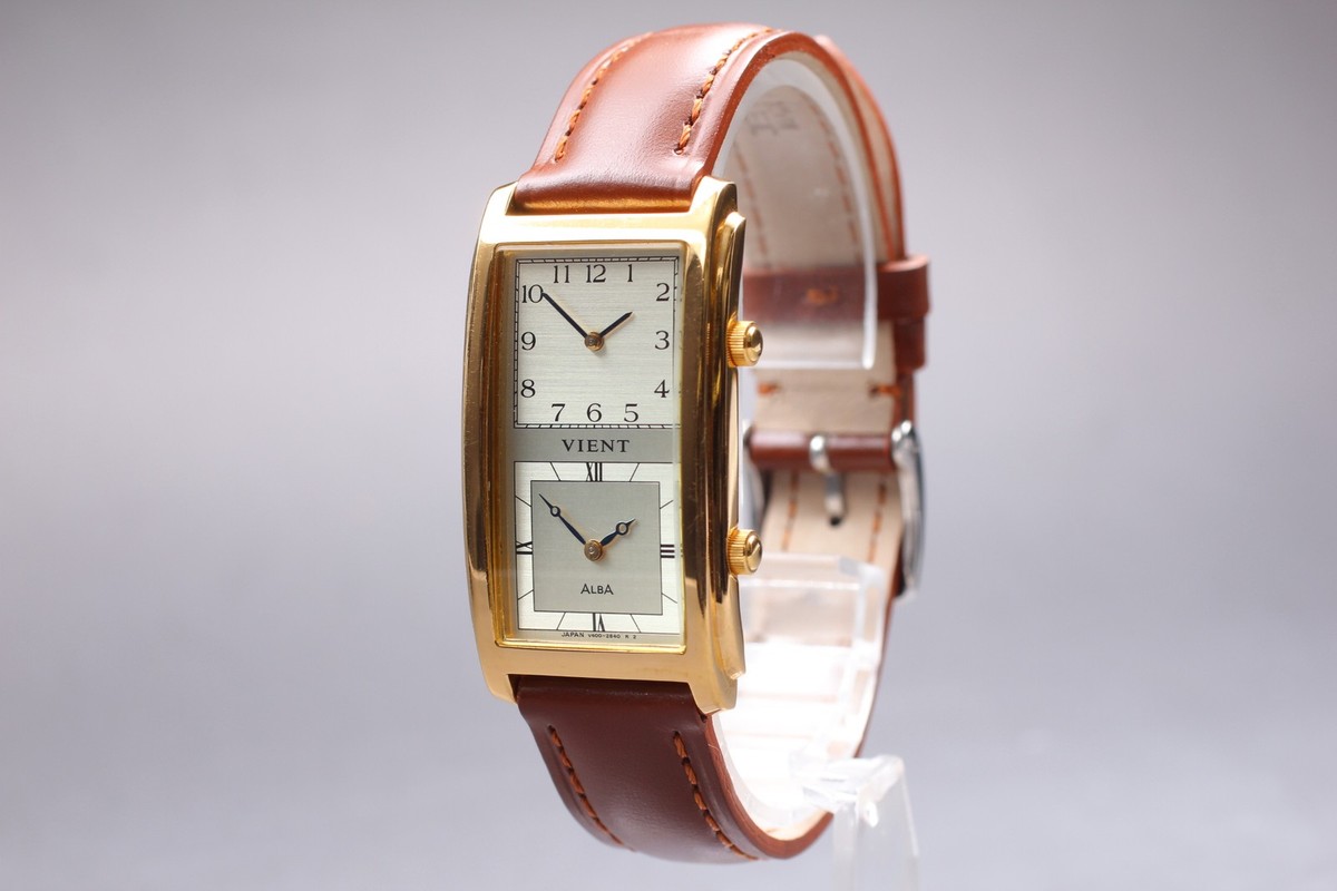 Near MINT] Vintage Seiko Alba Vient V400-5960 Dual Time 24mm
