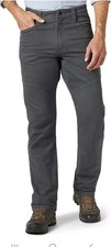 NWOT Wrangler Men's 32x30 Canvas Regular Fit Gray Work Pants Durable M0054