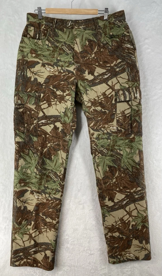 Vintage Cabelas Pants Mens 36 Realtree Camo Fleece Cargo Outdoors Hunting - Image 2 of 4