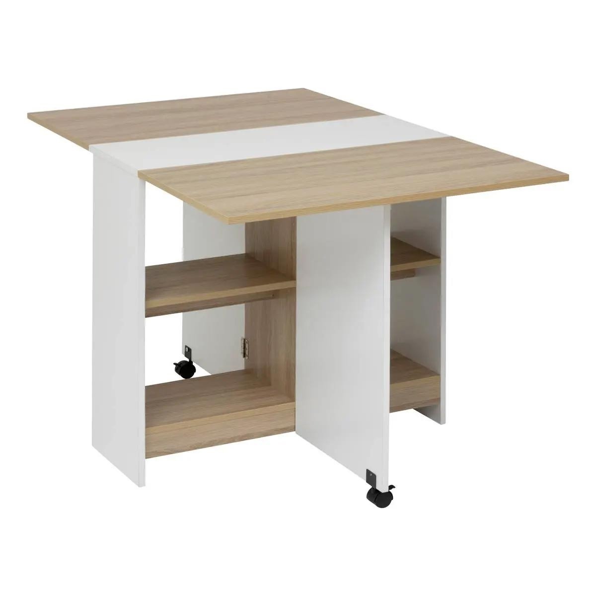 Table à rabats Eat Up extensible blanche avec rallonges intégrées gain de place