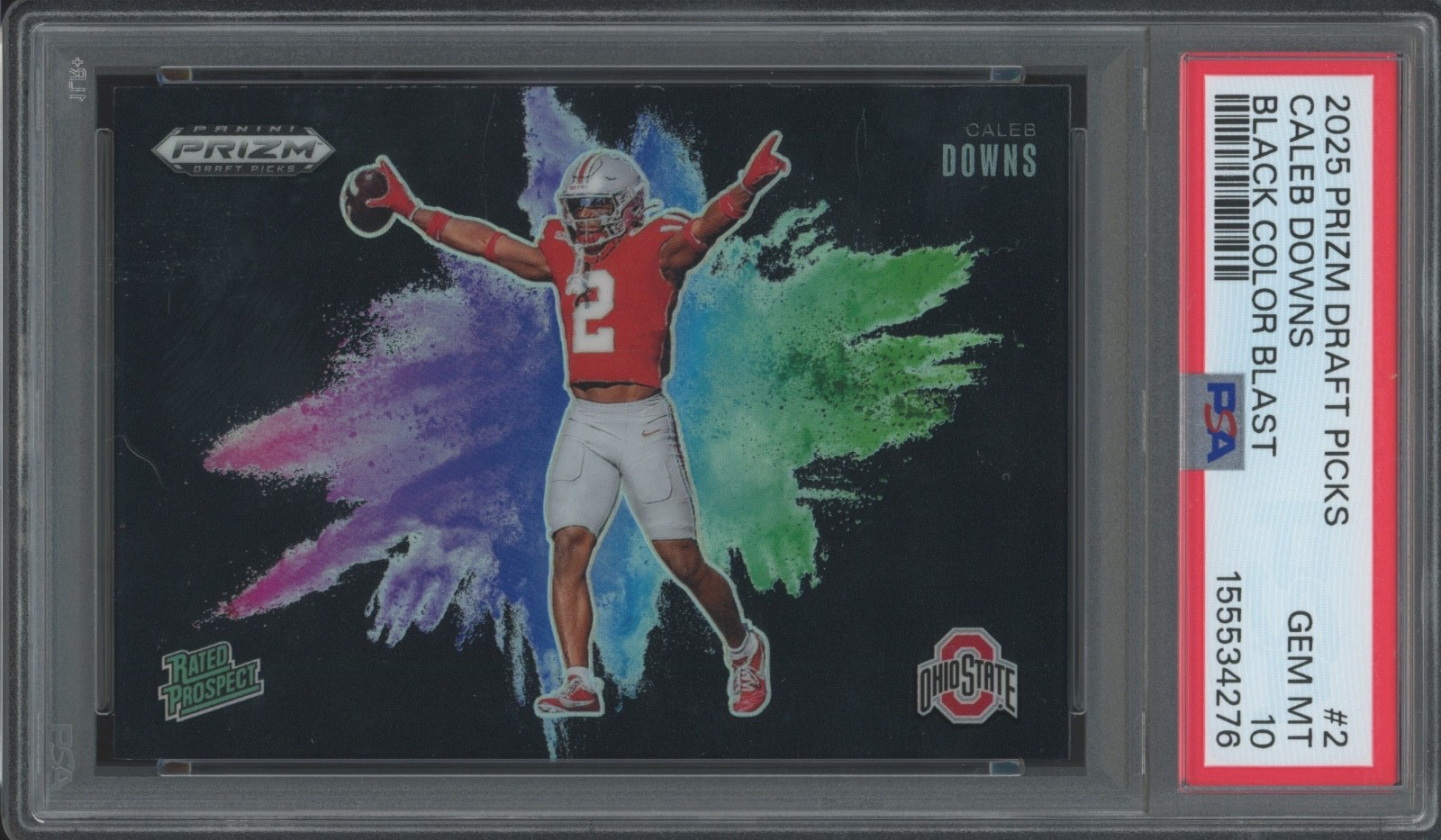 2025 Panini Prizm Black Color Blast #2 Caleb Downs Gem Mint PSA 10