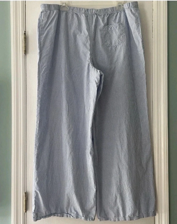 Pantalones de pijama Secret Treasures para mujer talla XL azul guinga a cuadros cintura elástica ¿ Foto 2 de 4