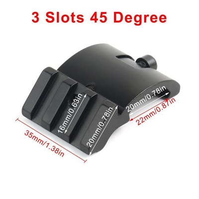 #ad 3 Slots Low Profile Adapter 45 Degree Offset Angled 20mm Picatinny Rail $10.99