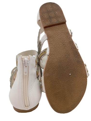 JUSTFAB Sandalias de tiras Mujeres Talla EU 38.5 blanco puro-color oro - Imagen 2 de 5