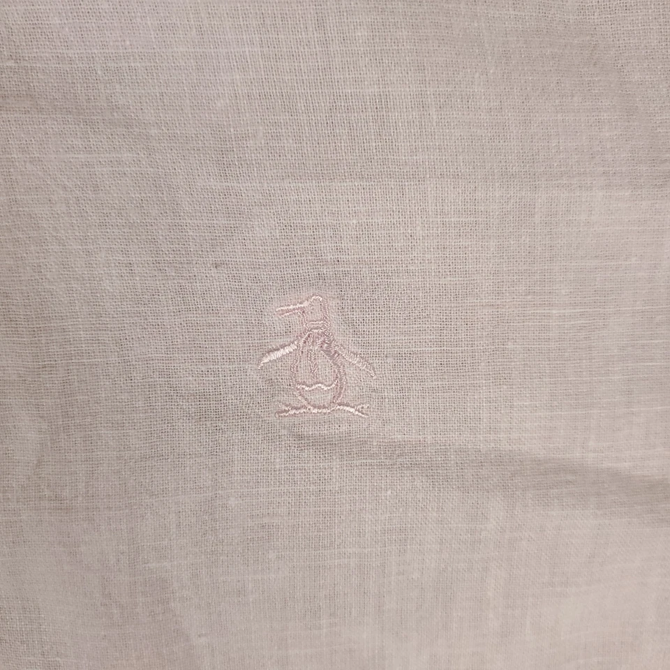 Penguin Shirt Mens Size Large Pink Casual Button Up Short Sleeve - Image 3 of 4