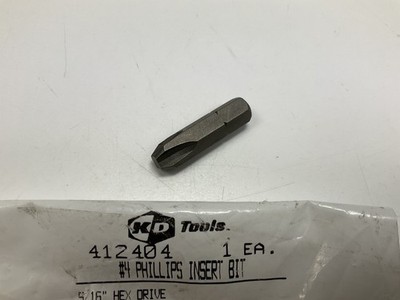 KD Tools 412404 #4 Phillips Insert Bit, 5/16'' Hex Drive - MADE IN USA