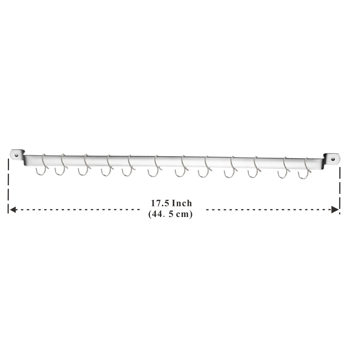 Pot Pan Rail Rack Hooks Holder Hanging Kitchen Organizer Wall Mount Home14 Hooks