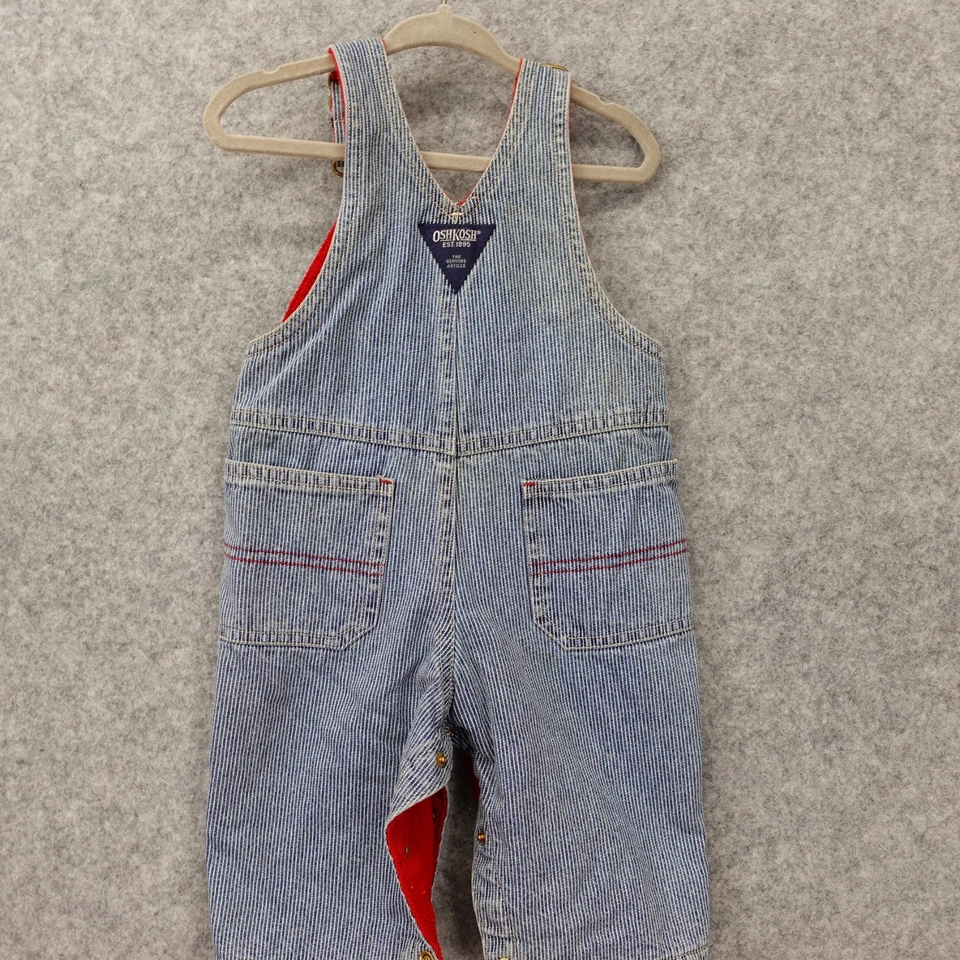 Mono a rayas de nogal americano OshKosh vintage bebé 3M 6M azul ferrocarril chaleco polar Foto 2 de 4