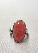 Rhodochrosite Sterling Silver Ring sz 8