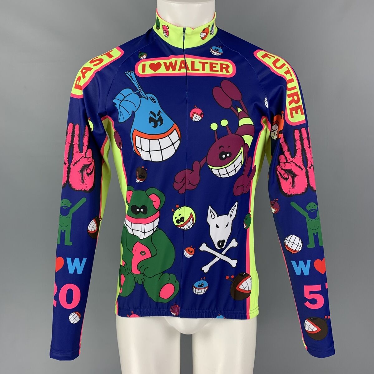 WALTER VAN BEIRENDONCK FW21 Size L Blue Graphic Jersey Bike WALTER VAN BEIRENDONCK FW21 Size L Blue Graphic Jersey Bike