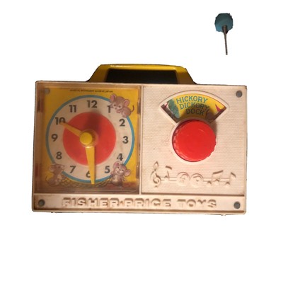 Vintage Fisher Price 1971 Music Box Clock Radio Hickory Dickory Dock #107 Works