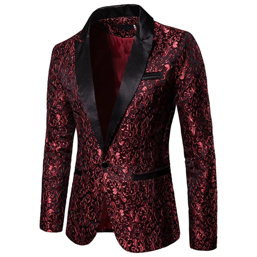 Herren Jacquard Smoking Anzug Sakko Abendessen Party Abschlussball Hochzeit Blazer Jacken Mantel - Bild 26 von 28