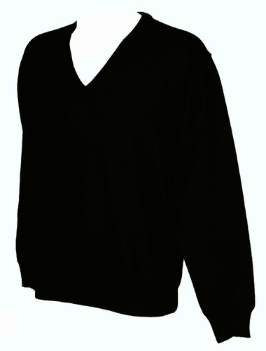 Pullover sweater shirt man mens merino wool long sleeve V neck ROLLER item 180/1 - Imagen 2 de 5