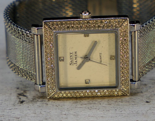 Vintage Saint James Ladies Quartz 25mm Square Mesh Band watch (VJ21) - Picture 2 of 14