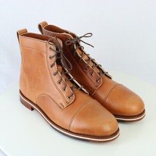 NEW HELM TAN BOOTS TAN CHROMEXCEL CAP TOE 14 EE WIDE