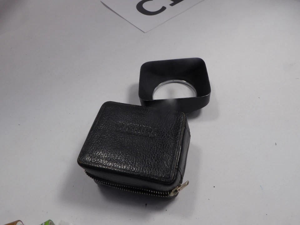 Yashica Rectangular Black Metal Lens Shade / Hood Slip-On 54mm with genuine case - Image 2 of 4