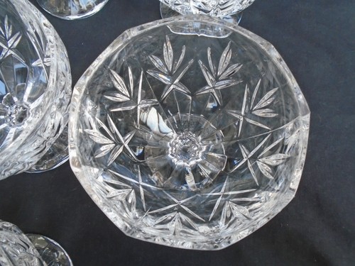 RCR Royal Crystal Rock Stemmed Dessert Bowls Linea Gala Pattern X10 407g each - Picture 2 of 6