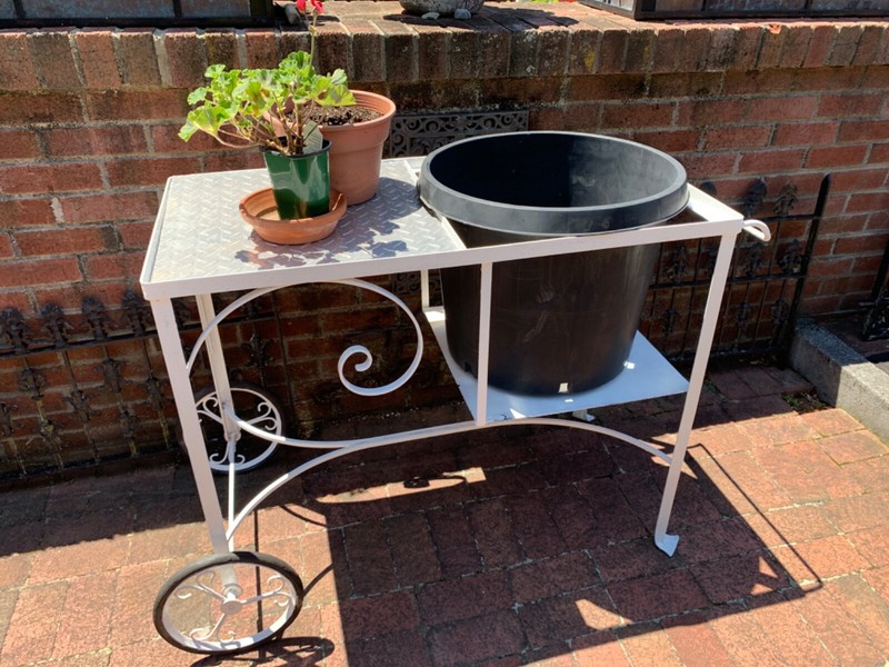  RARE Wrought Iron Decorative Flower Gardening Cart/PICKUP ONLY