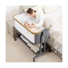 Maydolly Baby Bassinet, 3 in 1 Rocking Bassinets Bedside Sleeper with Storage...