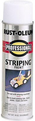 6 Pack 18 oz. Flat White Striping Stripe Marking Line Machine Spray Paint Cans