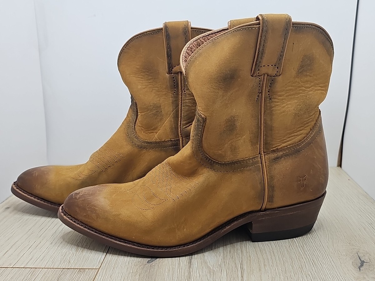 Frye 71440 Billy Short Cognac Cowgirl Tan Boots Size New No
