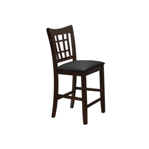 Dining Chair Set of 4 w/ Cushion, Grid Back Counter Chairs for Kitchen, Espresso