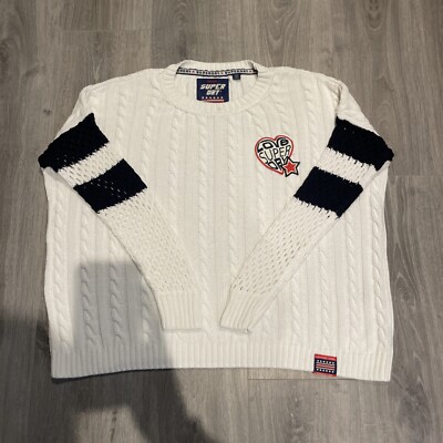 cable knit jumper superdry grey jumper womens