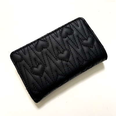 NWOT BETSEY JOHNSON Bifold Wallet Coin Pouch Faux Leather Heart Quilted Stitched NWT BETSEY JOHNSON Bifold Wallet Coin Pouch Heart Quilted  main image 4