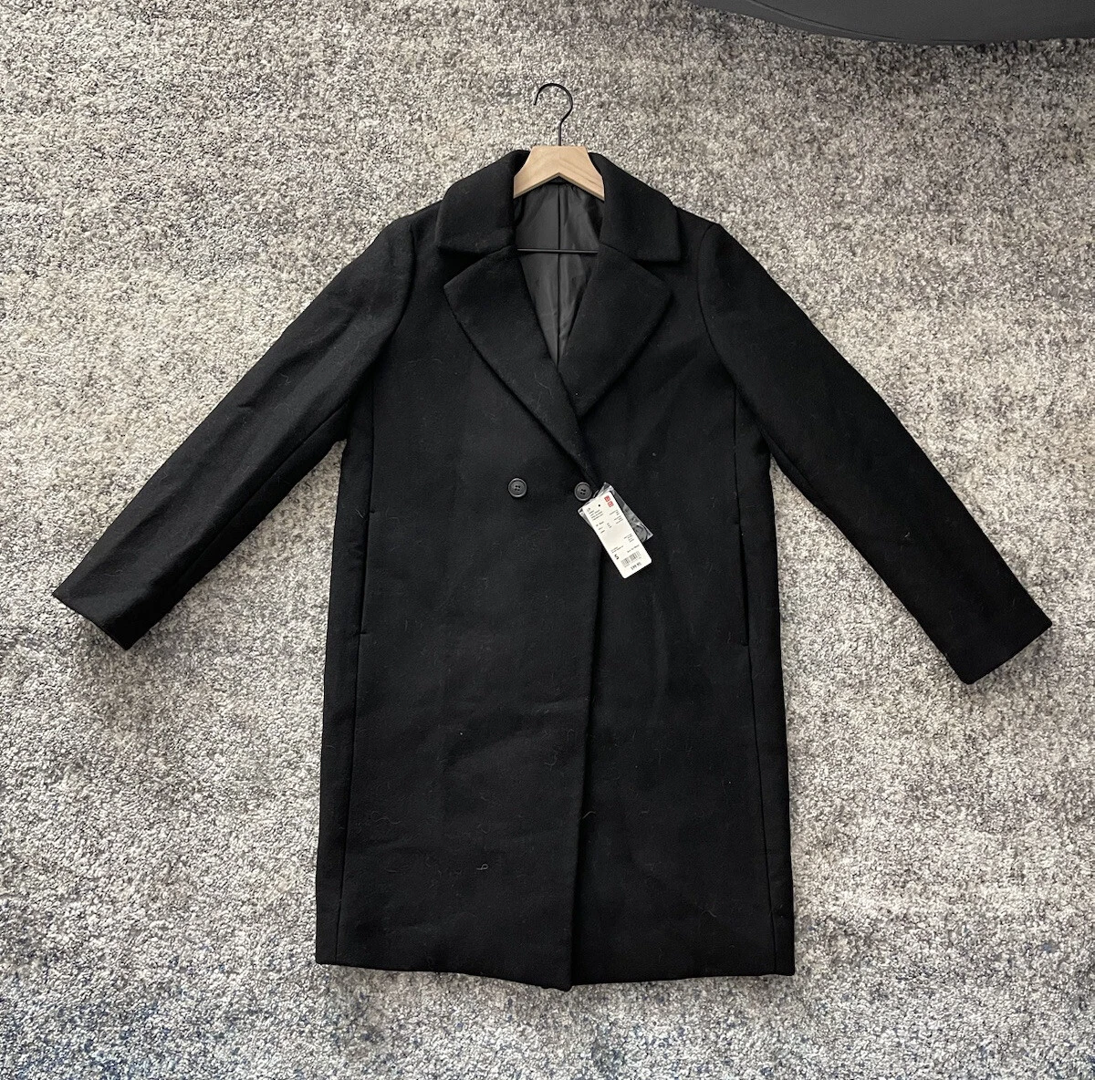 Double breasted tailored coat in wool blend