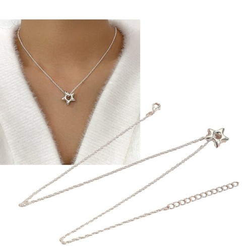 Five-pointed Star Aesthetic Necklace Fashion Simple Clavicle Chain Women Girls - Picture 2 of 8