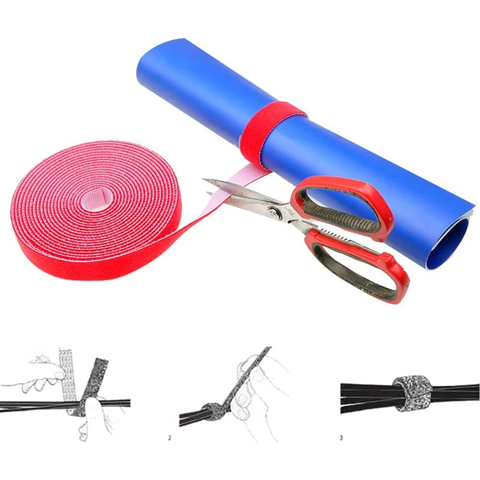 10M Hook & Loop Heavy Duty Strap Reusable Cable Ties Grip TV PC Tidy Organiser - image 4 of 4