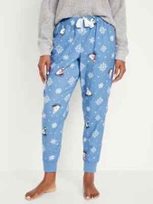 NWT Old Navy Blue Polar Bears Flannel Jogger Pajama Pants Sleep Women M XL XXL