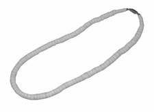 Tiger Smile 18" Clam Round White Chips Puka Shell Necklace