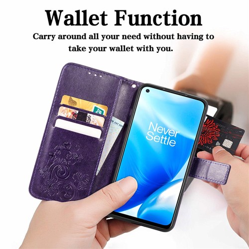 For Oneplus Nord N10 N100 N200 Embossed Leather Flip Holder Wallet Phone Case - Photo 30 sur 62