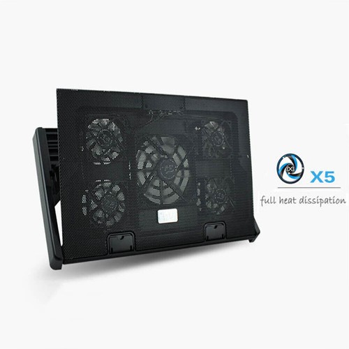 Upgraded Laptop Cooling Pad Slim Stand 11"-17" Notebook PC Led Quiet Cooler Fans - Afbeelding 5 van 12