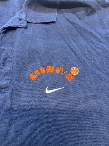Nike Poloshirt Clemson Basketball Blau Vintage Large - Bild 3 von 6