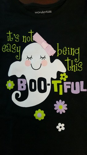 Camisa Halloween Camiseta Niña Pequeña Fantasma Boo-Tiful Wonderkids Nueva con etiquetas 12 meses - Imagen 3 de 4