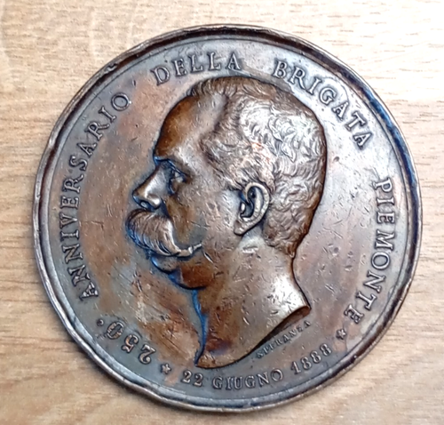 MEDAGLIA 250° ANNIVERSARIO BRIGATA PIEMONTE FANTERIA UMBERTO I SAVOIA REGIO ESER