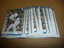 2019 Topps BASE LOT OF 40 CARDS DREW VERHAGEN TIGERS #586