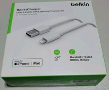 Belkin BOOST CHARGE to USB-A Cable White 10FT With Fast Connector