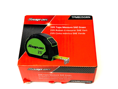 Snap On Tools NEW TPMB25GRN GREEN 25ft Magnetic Back Dual Side SAE Tape Measure - Picture 2 of 9