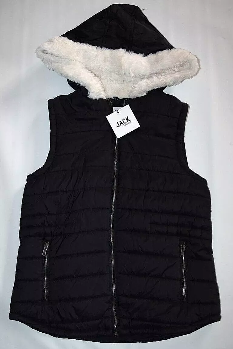 JACK by BB DAKOTA Jack Take On Me Black Quilted Vest Jacket Womens XS NEW