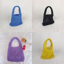 Handbag for Girls Crochet Hollow Out Woven Totes Summer Straw Hollow Knitting