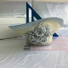 Mr. John New York Paris Fascinator Tan /Lt. Blue Silver Church Show Party Hat