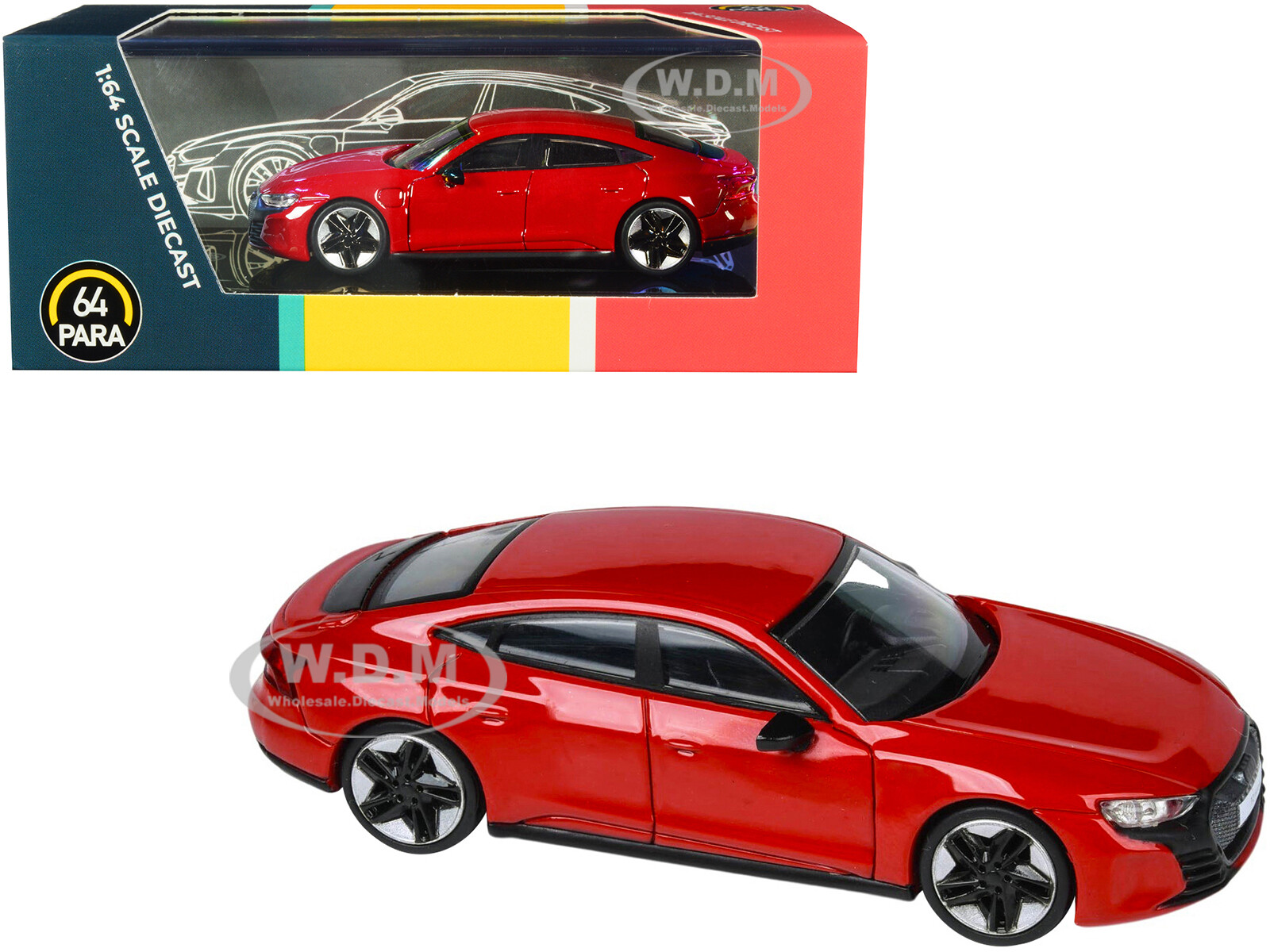 МОДЕЛЬ AUDI RS E-TRON GT TANGO RED 1/64, ИЗГОТОВЛЕННАЯ НА ЗАКАЗ КОМПАНИЕЙ PARAGON PA-55332